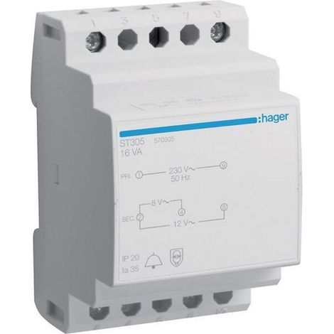 Hager KLINGELTRAFO 2A 230V/8-12V (ST 305)