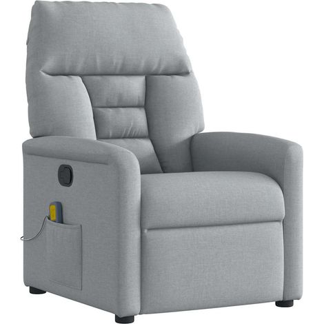 Massagesessel Hellgrau Stoff