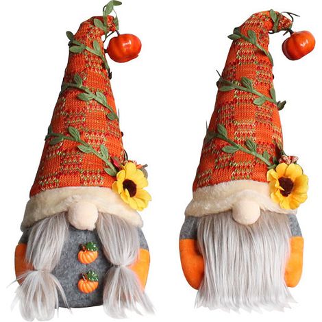 Nouvelle poupée naine sans visage en forme de feuille de saule, citrouille et tournesol, décoration de fenêtre, poupée pour la fête (1/5)