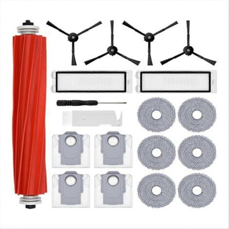 Ensemble d'accessoires pour aspirateur robot Roborock Q Revo : sacs à poussière, brosse rotative principale, brosses latérales, etc.