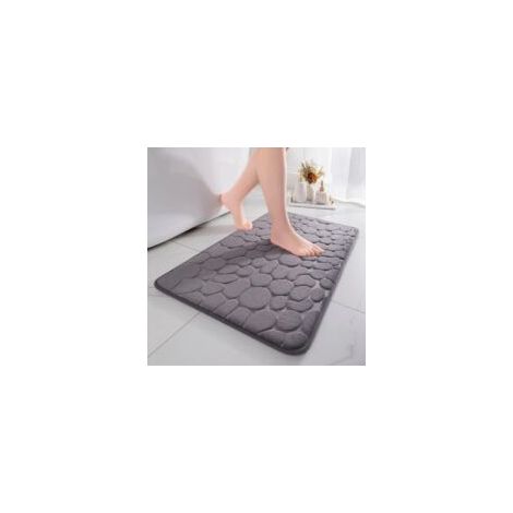 Tappetino da bagno in memory foam - Tappetino assorbente per doccia - Tappetino da bagno - Tappeto decorativo - Antiscivolo - 43 x 61 cm - Grigio scuro - Crezuo
