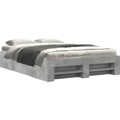 Maison Exclusive - Bettgestell Betongrau 120x200 cm Holzwerkstoff
