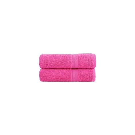 SOLUND Serviettes de haute qualité, lot de 2, roses, 50 x 100 cm, 600 g/m² - Crezuo (1/4)