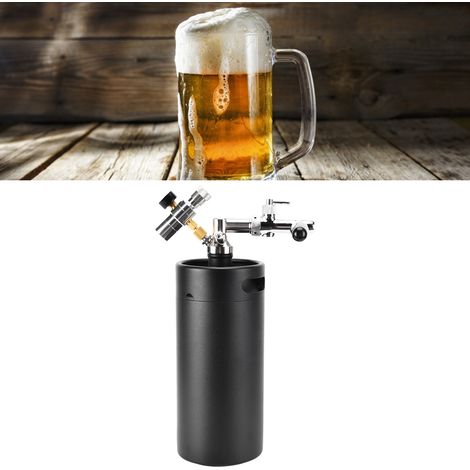 Mini fût à bière en acier inoxydable, distributeur de bière automatique, distributeur de bière en acier inoxydable, noir mat, 3,6 L. (1/5)