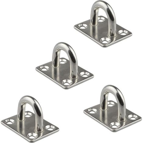 4 crochets plafond, inox, argenté, pour suspension et maison (1/5)