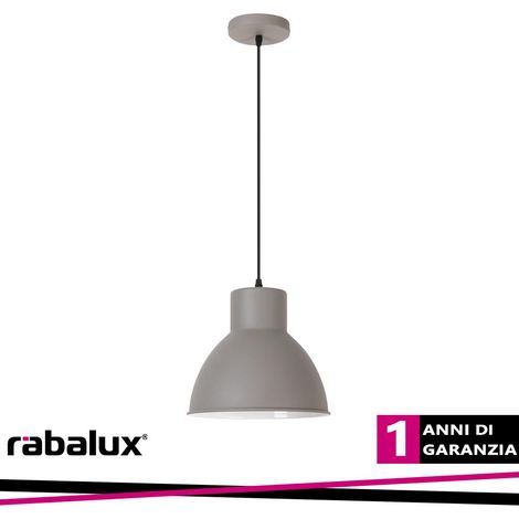 Lampada a sospensione metallo argento metallico Derek Ø27,5cm H: 177 centimetri (1/3)
