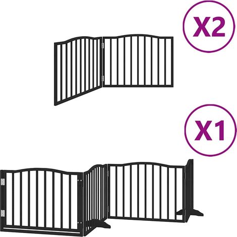 Maison Exclusive - Cancello Cani Porta Pieghevole Nero 8 Pannelli 640 cm Pioppo