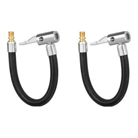 Tuyau d’extension pour pompe à pneus – 2 pièces, 40 cm, adaptateur universel pour valve automobile (1/4)