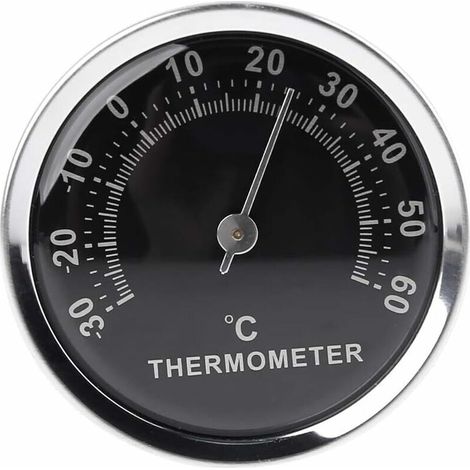 Mini thermomètre de voiture 58 mm - Affichage mécanique analogique de la température avec autocollant