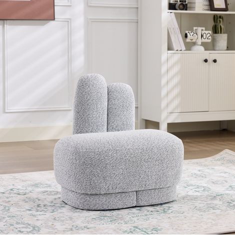 Pouf imbottito con orecchie in tessuto grigio OKMYHOME (1/5)
