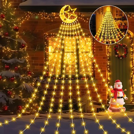 346 LED en blanc chaud, guirlande lumineuse sapin de noel avec 8 modes - Parfaites pour les décorations de fête, Noël, célébrations et pour une utilisation en intérieur et en extérieur (1/4)