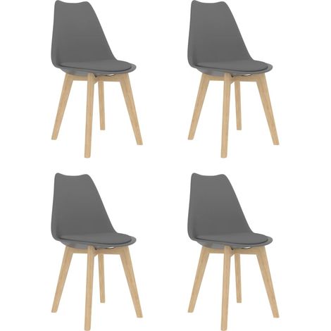 Lot de 4 Chaises à manger,Chaises de salle à manger Gris Plastique HH10416 (1/5)