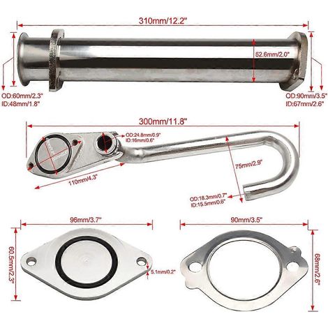 Kit de dérivation du refroidisseur de voiture pour vanne EGR de moteur turbo 6.0L - compatible Ford F-250 F-350 F-450 F-550 6.0L V8 (1/5)