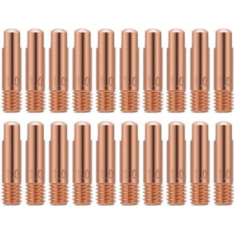 Embouts de contact de soudage Embout de contact en cuivre de 20 pièces pour les consommables de torche de soudage 15AK MIG / MAG (1.0) (1/4)