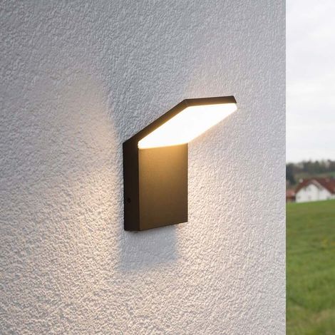 [NEUWERTIG] B-Ware Lucande Außenwandleuchte Nevio LED Gartenleuchte anthrazit 3000K IP54 17cm (1/2)