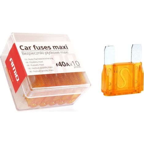 Scatola portafusibili per auto, confezione maxi da 10 pezzi, 40A, modello amio-02326