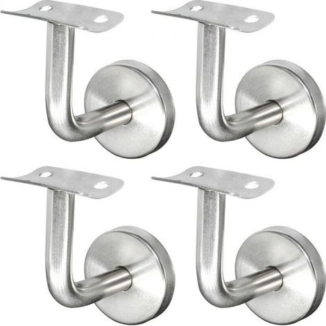 4 Stück Handlaufstützen aus Edelstahl 304 für Treppengeländer, Wandstützen, Holzgeländer, Silber (1/4)