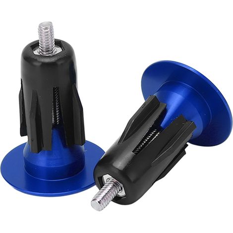 Lot de 2 embouts de guidon de vélo en alliage d'aluminium, universels et portables, pour VTT (bleus). (1/5)