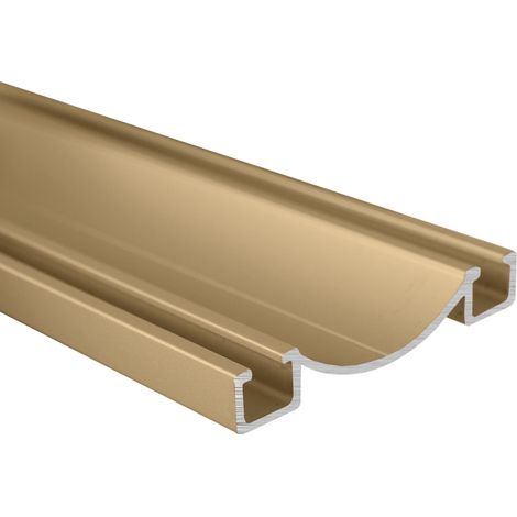 Rail bas aluminium pour placard coulissant - Lg 3m (3000 x 53 x 9 mm, Taupe Beige) HOMEWELL