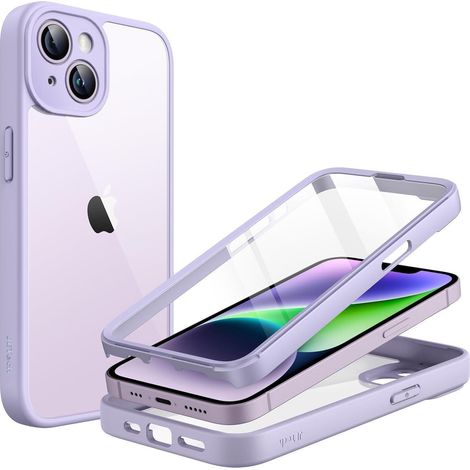 Handyhülle iPhone 14 360 Displayschutz Rückseite Helles Lila (1/5)