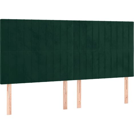 Tête de lit Vert foncé 160x5x118/128 cm Velours (1/5)