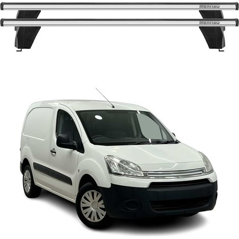 OMAC Barres de toit transversales en aluminium pour Citroën Berlingo 2008-2018 – Antivol – Rainure en T – Testées City Crash – Charge Max 75 kg Argent (1/4)