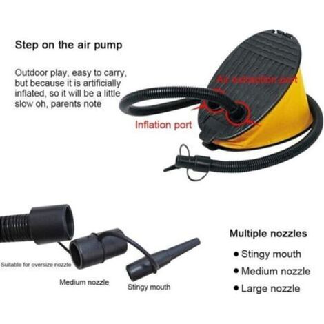 Pompe à pied, pompe à nage portable pour gonfler et flotter, idéale pour le camping, la piscine, les bouées gonflables et les matelas gonflables. (1/3)