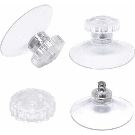 lot de 30 Ventouses avec Filetage et écrous moletés Ø 45 mm, Transparentes, pour Voiture, Camping, vitre, Pare-Soleil (1/4)