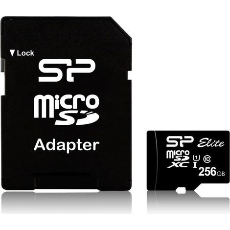 Scheda di memoria Silicon Power Microsdxc Elite 256Gb Cl10 Uhs-1 (U1) + adattatore Microsd-Sd (Sp256Gbstxbu1V10Sp) (1/4)