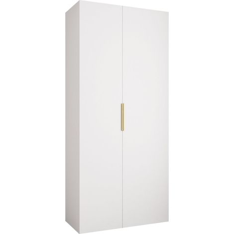 Armario Hartford 572, Blanco, 246x110x42cm, Puertas de armario: Con bisagras, Número de estantes: 8