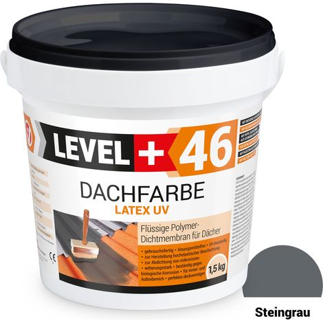 LEVEL+ Dachfarbe elastische Dicht-Polymermembrane L+46 STEINGRAU - 1,5KG