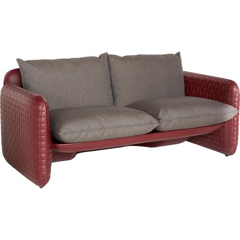 Mara Sofa Marrone London - Cuoio mogano originale slide di design per giardino esterno interno colorata moderna polietilene made in Italy sedia seduta poltrona (1/5)