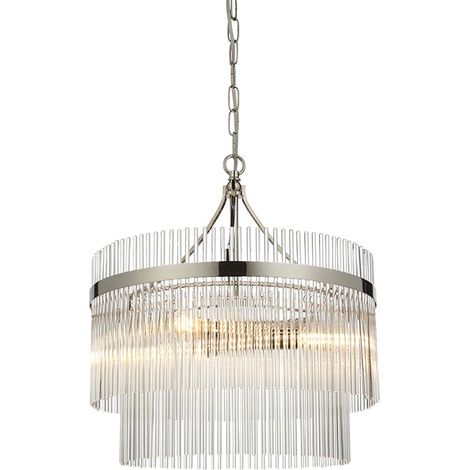 Endon Marietta Lampada a sospensione da soffitto a 3 bracci multipli in nichel lucido (1/5)