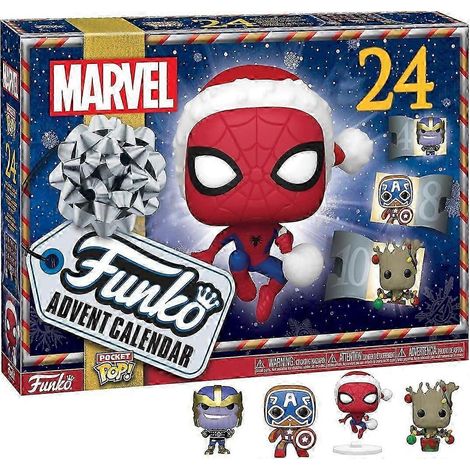 Calendrier de l'Avent Funko Pop : Marvel - Noël, Multicolore, Taille unique. (1/2)