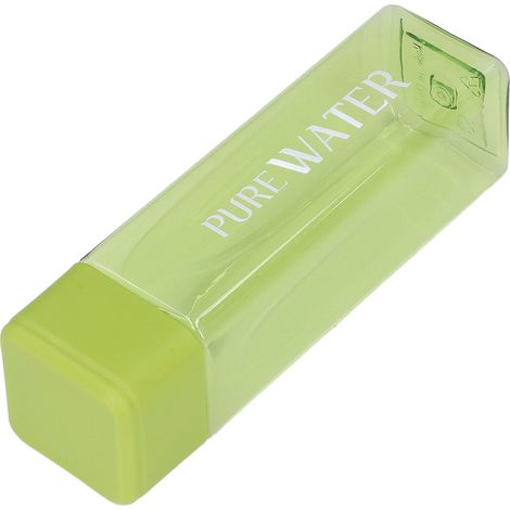 Bouteille d'eau portable transparente de 500 ml (17 oz) avec inscription imprimée et dragonne, verte (1/5)