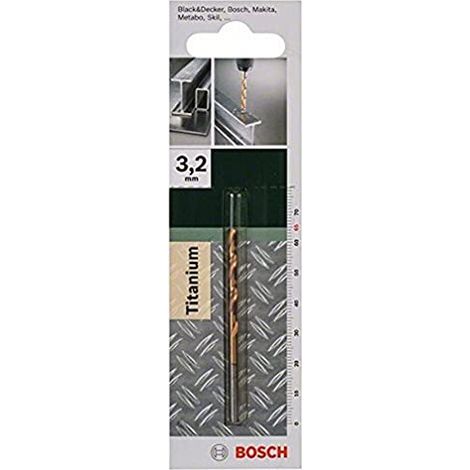 BOSCH - PUNTA TITANIO HSS-TIN 3,2X36x65MM (1/4)