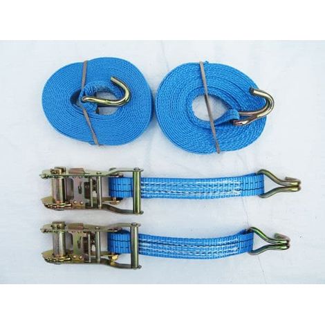 Ratchet Tie Down Straps 25MM 1.5T 5M X2 (Heavy Duty Cargo Trailer Lashing Ton Claw J Hook)