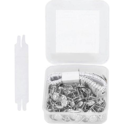 100-teiliges Set dekorativer Polsternägel aus Kohlenstoffstahl für Möbel, silberfarben