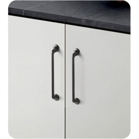 Ensemble de 2 poignées de meuble, poignée d'armoire, poignée de tiroir, poignée d'armoire de cuisine, gris, entraxe de 192 mm, alliage de zinc