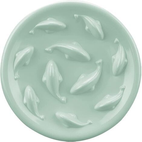 Slow Feeder Bowl for Cats and Small Dogs, Fish Pool Design, Fun Interactive Feeding Bowl for Healthy Diet, Made of Melamine Material