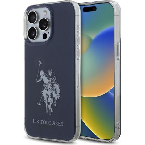 Custodia blu lucida con grande logo US Polo per iPhone 15 Pro Max (1/5)