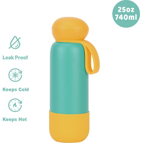Gourde Isotherme Extérieur 2025 25oz Grande Capacité Acier Inoxydable Portable Color-Block (1/5)