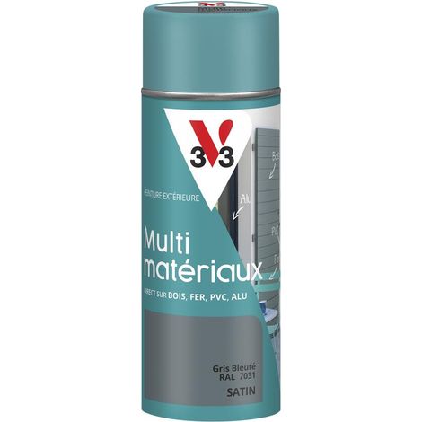 Peinture extérieure Multi-matériaux V33 Gris bleuté RAL 7031 Satin 400ml