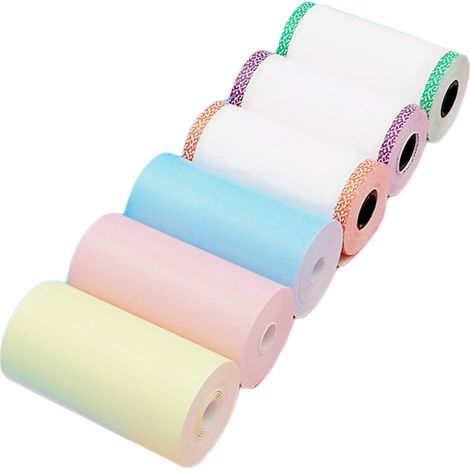 6 rouleaux de papier thermique coloré 57x30 mm pour caisses enregistreuses et imprimantes thermiques (1/5)