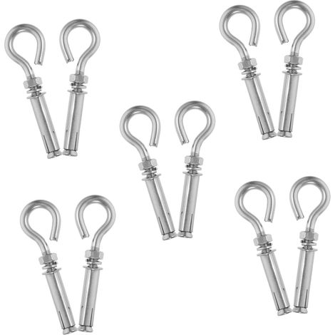 10 crochets muraux, M8, inox 304, pour accessoires quotidiens (1/5)