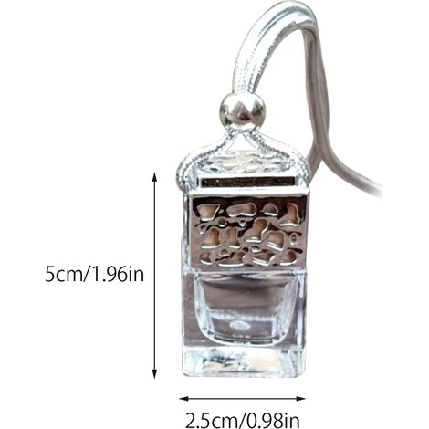 Lot de 3 flacons de parfum vides à suspendre dans la voiture, diffuseur de parfum rechargeable en verre (1/5)