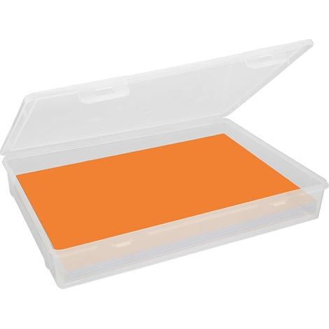 Plastic Storage Box 31 x 22 x 5 cm Rectangular Stackable Storage Boxes with Lid for Storing Objects A4 Paper and Documents (1/5)