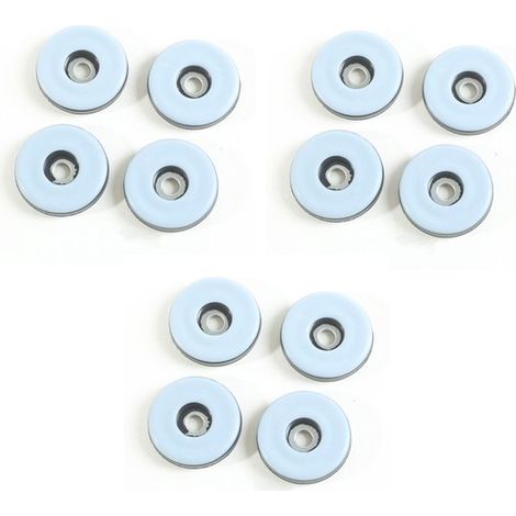 12 piedini rotondi per mobili con fissaggio a vite. Per mobili in legno, 30 x 30 mm. Per pavimenti duri. Piedini antiscivolo per mobili. Riducono il rumore durante lo spostamento dei mobili. (1/5)