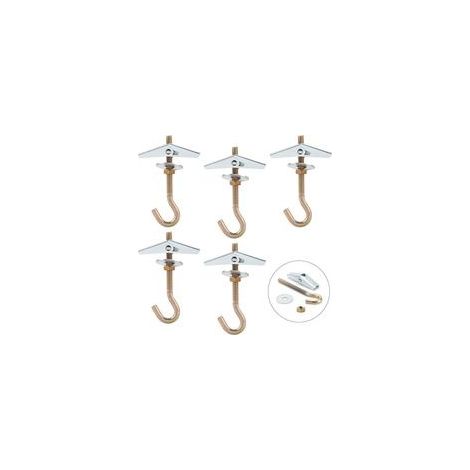 Crochet de plafond en acier galvanisé 85mm – Capacité de charge 15 kg – Lot de 5 crochets pour luminaires et objets légers
