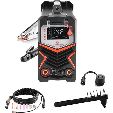 Poste à souder TIG 200A 6-en-1 avec affichage LED - AC/DC TIG, TIG pulsé, point TIG, MMA, contrôle synchrone IGBT (1/5)